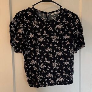 Abercrombie & Fitch Black Floral Button-Back Top – Size S
